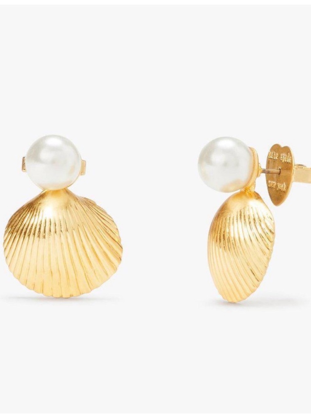 Kate Spade Reef Treasure Shell Stud Earrings NEW - Picture 3 of 11